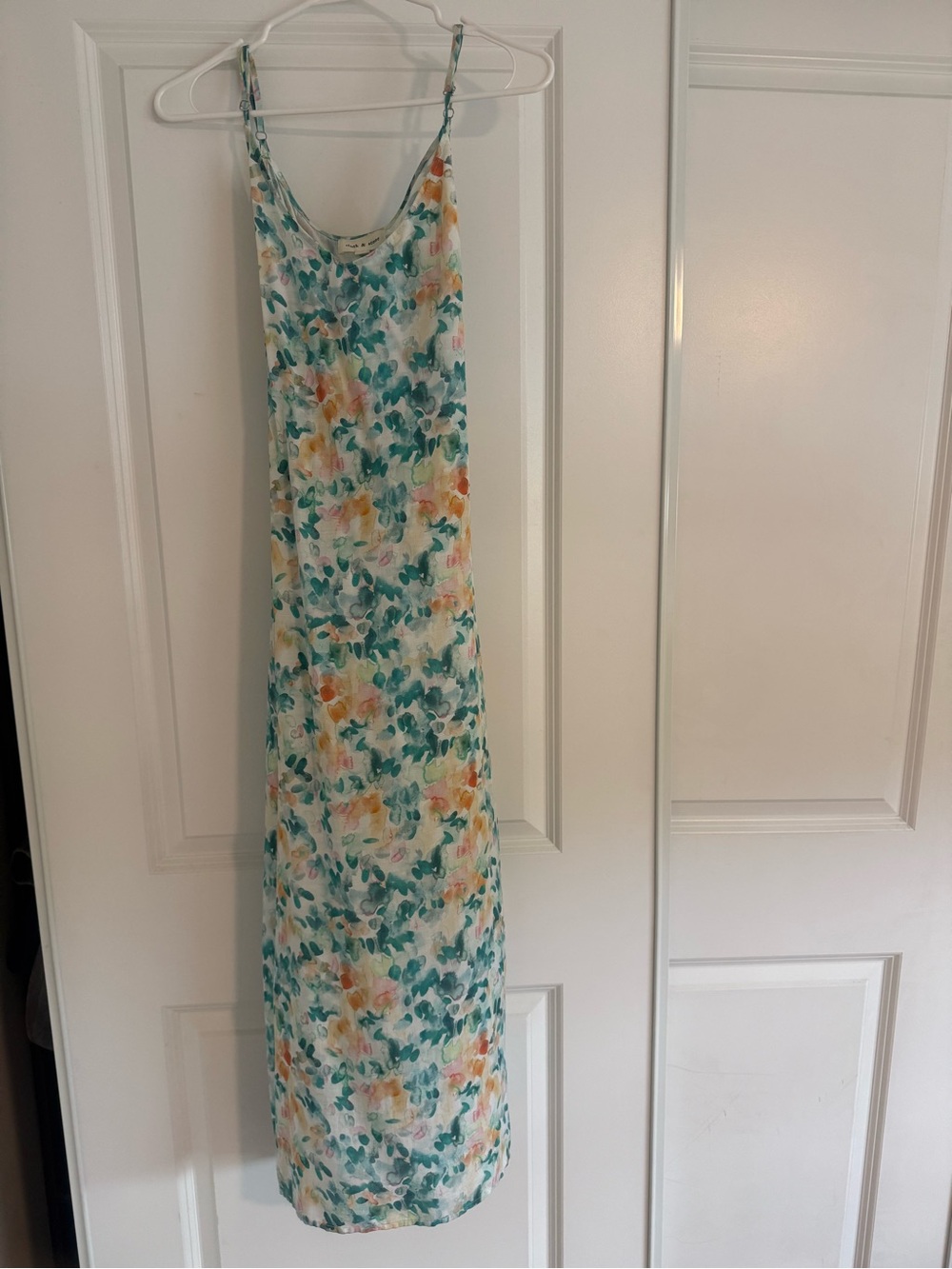 cloth & stone Floral Slip Maxi Dress in Teal, Coral & White